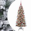 vidaXL Kunstig juletre med julekuler 150 cm 150 LED-lys Varmhvit