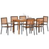 vidaXL Hage Spisegruppe 7 pcs Svart Poly rattan