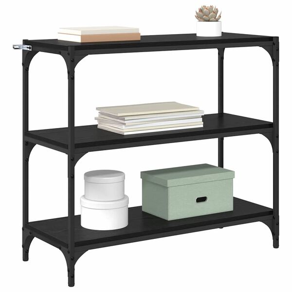 vidaXL Bokskap Svart Eik 80 x 33 x 70,5 cm Ingeni&oslash;rtre og jern