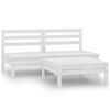 vidaXL Hagesofagruppe 3 deler hvit heltre furu