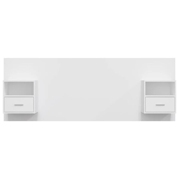 vidaXL Sengegavl med skap hvit konstruert tre