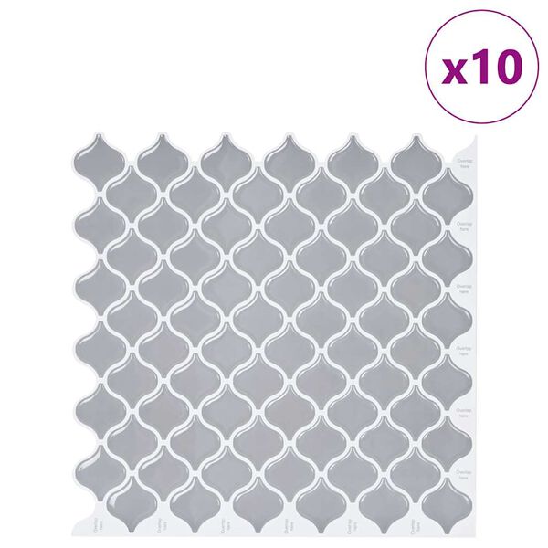 vidaXL Lanterne Flis 10 pcs Gr&aring; 27 x 27 cm Polyuretan og PET