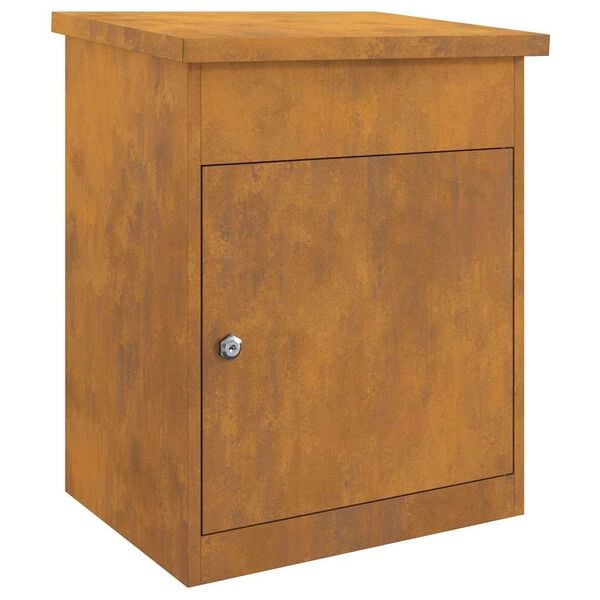 vidaXL Pakkeinnkast med lagring Rusten 47.5 x 38 x 59 cm Cortenst&aring;l