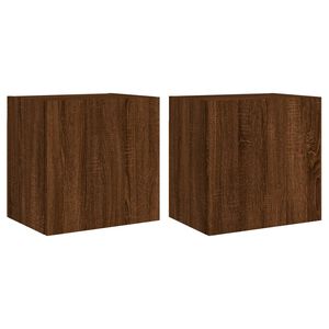 vidaXL Vegghengte TV-benker 2 stk brun eik 40,5x30x40cm konstruert tre