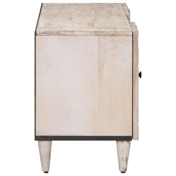 vidaXL TV-skap med skuff Hvit 105 x 33,5 x 46 cm Massiv mango tre