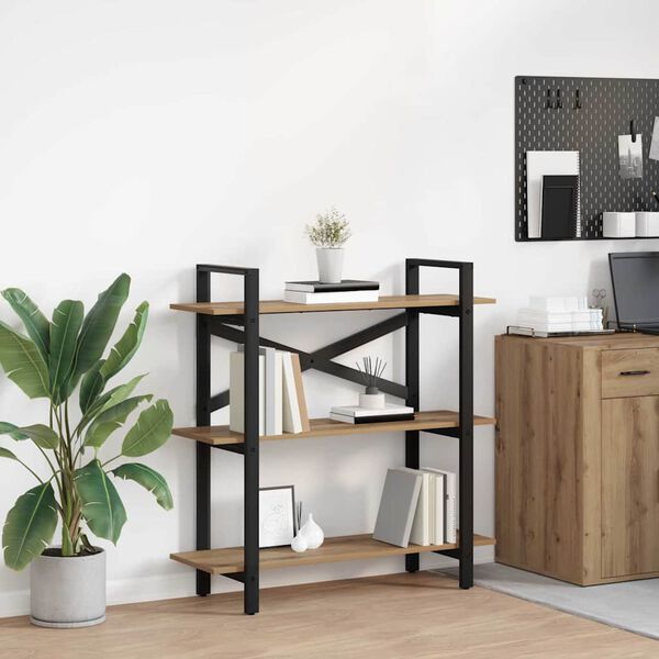 vidaXL Bokhylle Artisan Eik 100 x 33,5 x 102 cm Konstruert tre