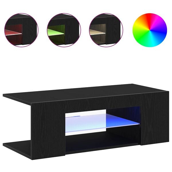 vidaXL TV-skap med skuff Svart Eik 90 x 39 x 30 cm Konstruert tre