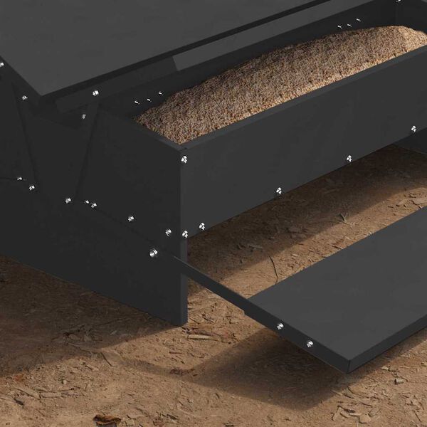 vidaXL Kylling Trampefr&oslash; Svart 75 x 53 x 20,5 cm Kaldvalsget St&aring;l