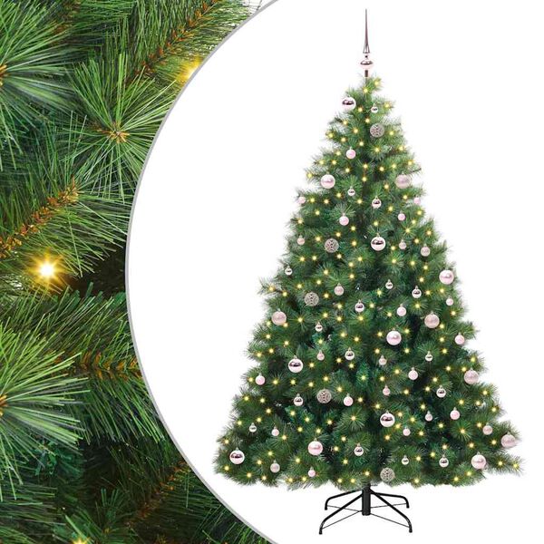 vidaXL Kunstig juletre med 300 LED med stativ gr&oslash;nn 240 cm PE og PVC