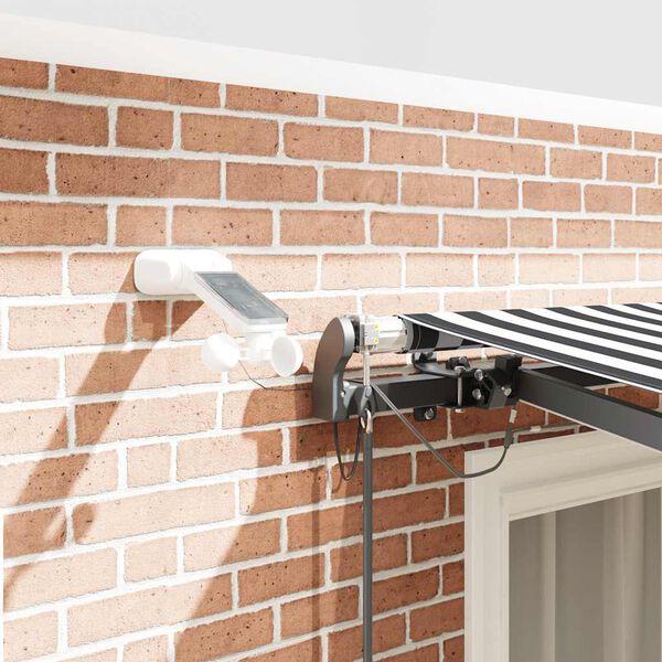 vidaXL Automatisk uttrekkbar markise LED antrasitt og hvit 300x250 cm