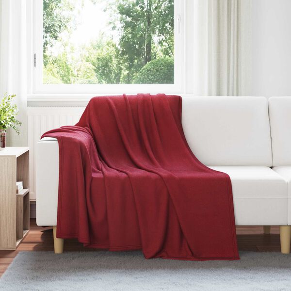 vidaXL Kastepledd 6 pcs Bordeaux R&oslash;d 200 x 150 cm Fleece