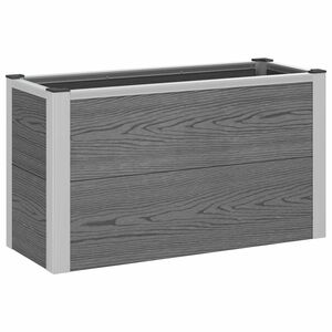 vidaXL H&oslash;ybed Gr&aring; 75 x 30 x 42 cm WPC og Aluminium