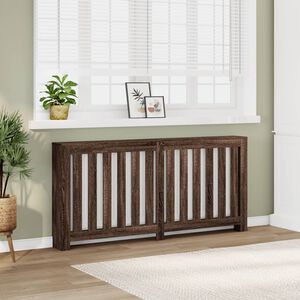 vidaXL Radiatordeksel brun eik 175x20x82 cm konstruert tre
