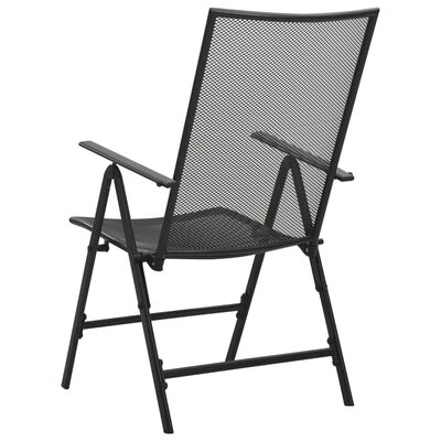 vidaXL Sammenleggbare stoler netting 4 stk stål antrasitt