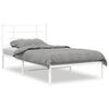 vidaXL Sengeramme i metall med hodegavl hvit 100x190 cm