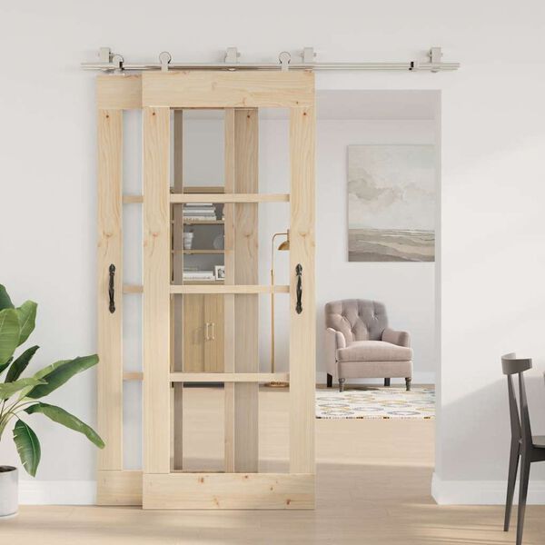 vidaXL Utstyrssett for skyvedør 183 cm rustfritt stål sølv