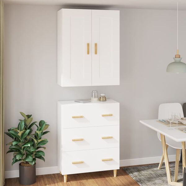 vidaXL Highboard hvit konstruert tre