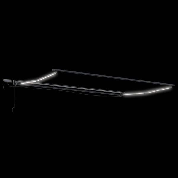 vidaXL Manuell markiseramme med LEDs Antrasitt 5 x 3 m Aluminium