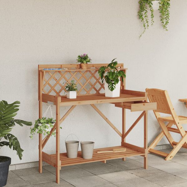 vidaXL Pottebenk med espalier brun heltre gran
