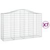 vidaXL Gabionkurver buede 7 stk 200x50x120/140 cm galvanisert jern