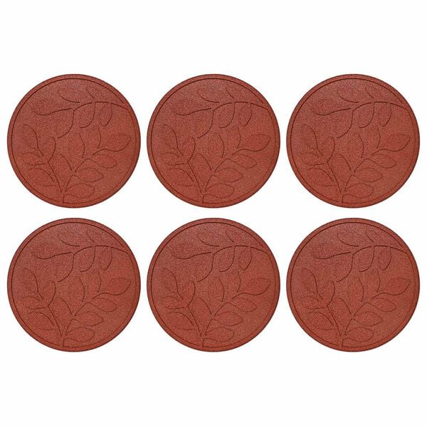 vidaXL Stepping Stone 6 pcs R&oslash;d &Oslash; 44 x 2 cm Gummi
