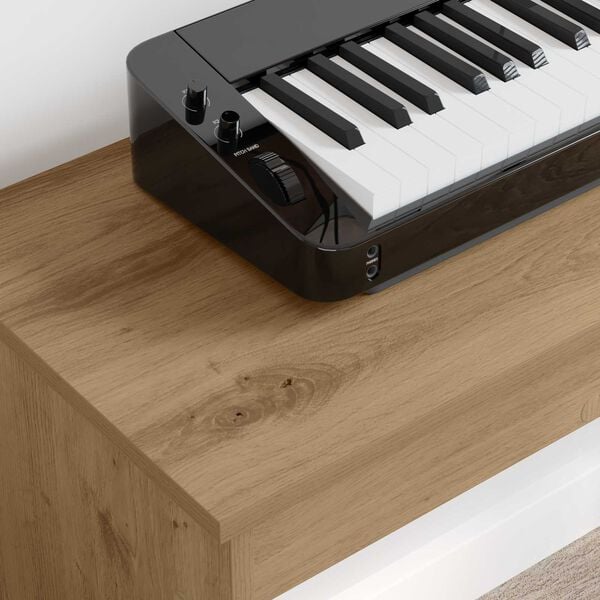 vidaXL Tastaturstativ Artisan Eik 130 x 32 x 64 cm Konstruert tre