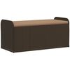 vidaXL Oppbevaringsbenk med pute brun 115x51x52 cm polyrotting