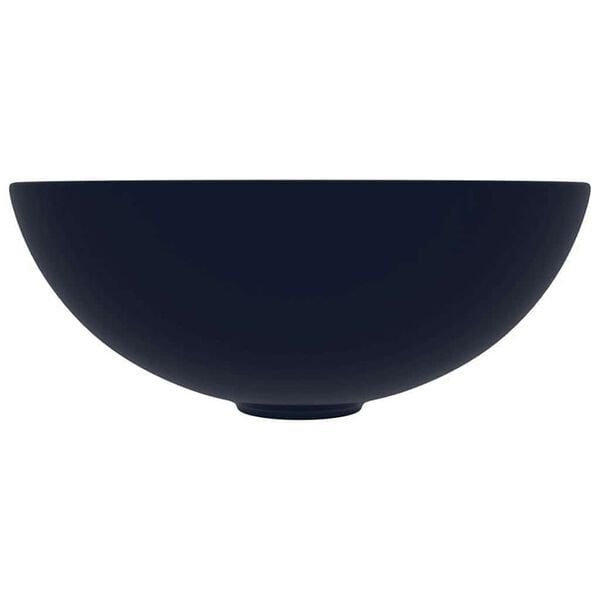 vidaXL Baderomsservant keramisk m&oslash;rkebl&aring; rund