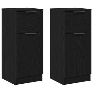 vidaXL Serviesskap 2 stk. Svart Eik 30 x 30 x 70 cm Konstruert tre