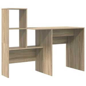 vidaXL Skrivebord Sonoma eik Konstruert tre 131,5 x 50 x 106,5 cm