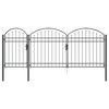 vidaXL Hagegjerdeport med Bueformet Topp Gr&aring; 400 x 100 cm St&aring;l