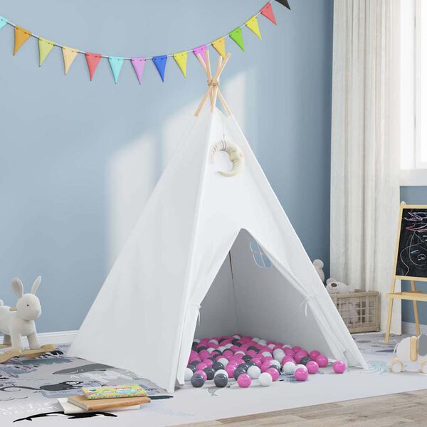vidaXL Teepee Telt Hvit 120 x 120 x 150 cm Stoff og Plast