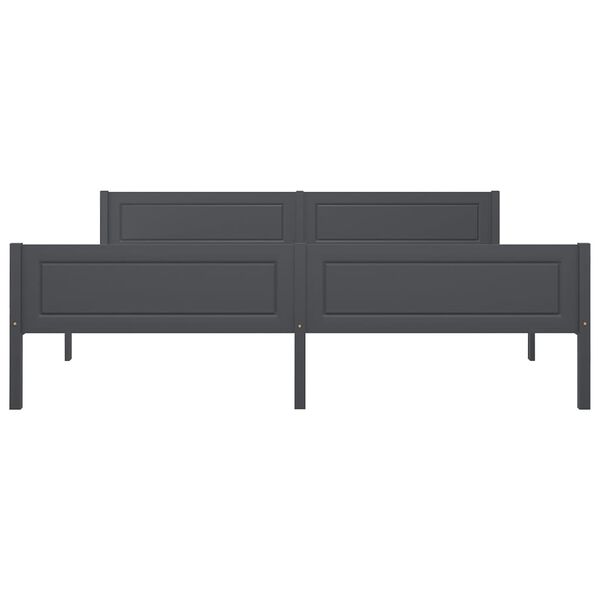 vidaXL Sengeramme heltre furu grå 180x200 cm