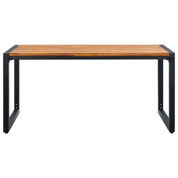 vidaXL Hagebord med U-ben 160x80x75 cm heltre akasie