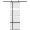 vidaXL Skyved&oslash;r med monteringssett svart 76x205 cm ESG-glass