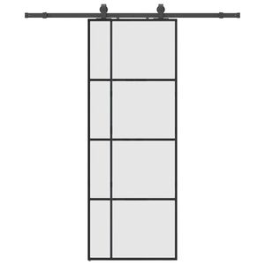 vidaXL Skyved&oslash;r med monteringssett svart 76x205 cm ESG-glass