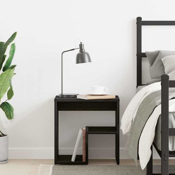 vidaXL Nattbordskap Svart eik 40 x 30 x 40 cm Konstruert tre