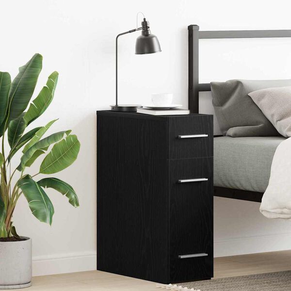 vidaXL Apotekerskap Svart eik 20 x 45.5 x 60 cm Konstruert tre