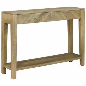 vidaXL Konsollbord Naturlig gr&aring; 110 x 30 x 80 cm Massiv mango tre