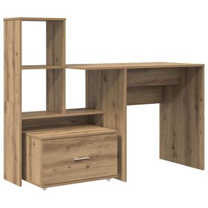 vidaXL Skrivebord Artisan Eik Konstruert tre 131,5 x 50 x 106,5 cm