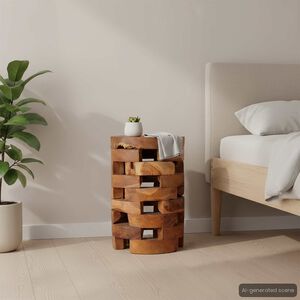 vidaXL Nattbord 30x30x45 cm heltre teak