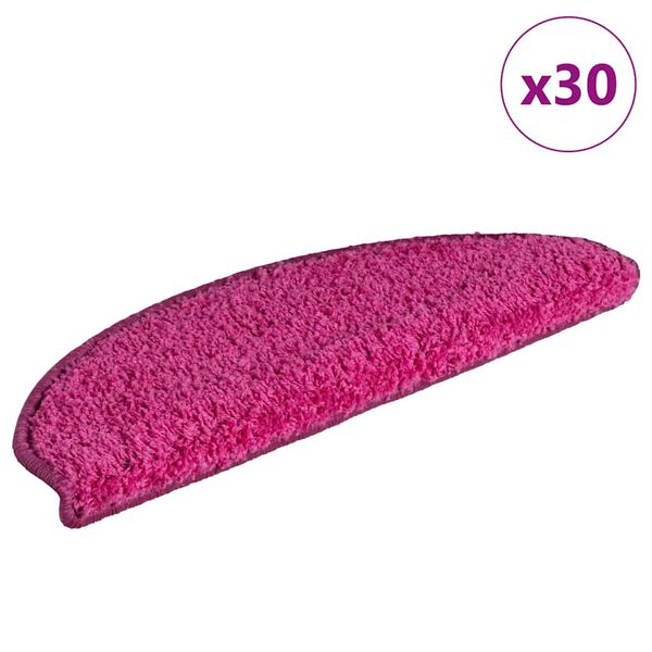 vidaXL Trappematter 30 stk 65x21x4 cm rosa halvrund store