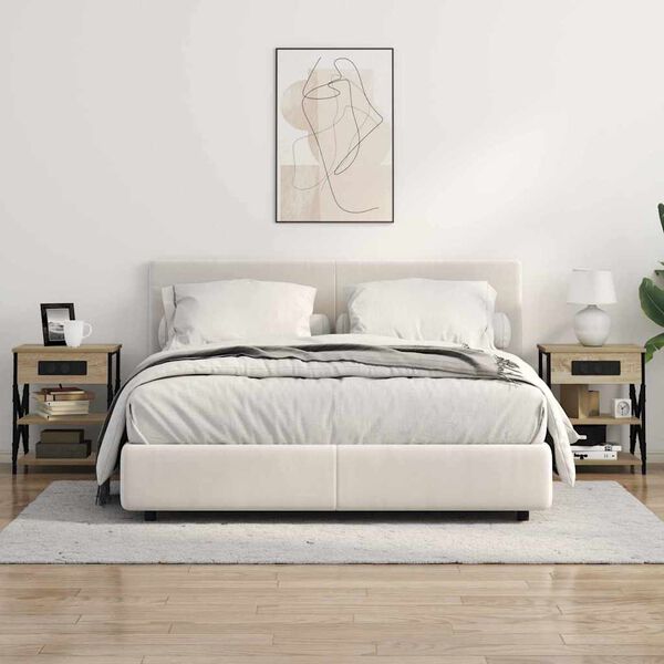 vidaXL Nattbordskap 2 pcs Sonoma eik 41 x 31 x 51 cm Konstruert tre