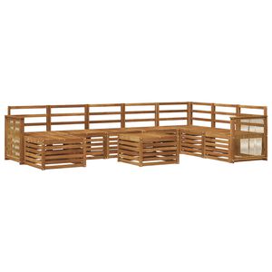vidaXL Utend&oslash;rs sofa-sett 7 pcs Naturlig Solid akasietre