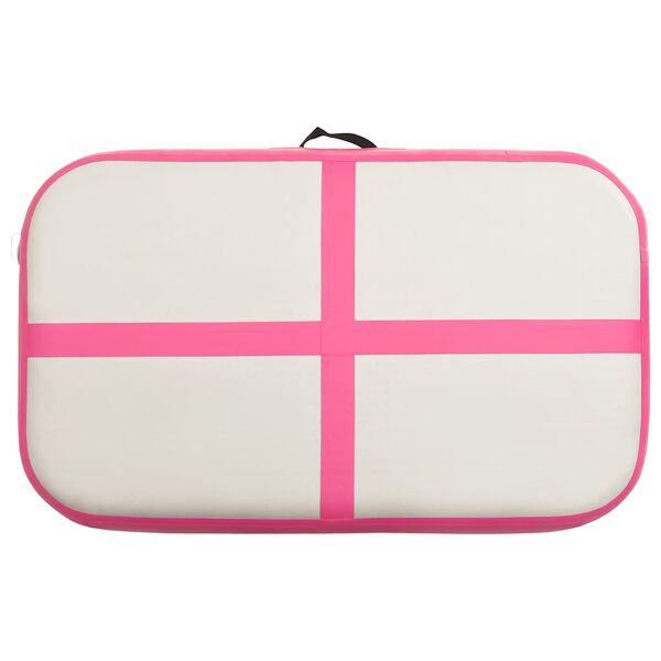 vidaXL Oppblåsbar gymnastikkmatte med pumpe 60x100x10 cm PVC rosa