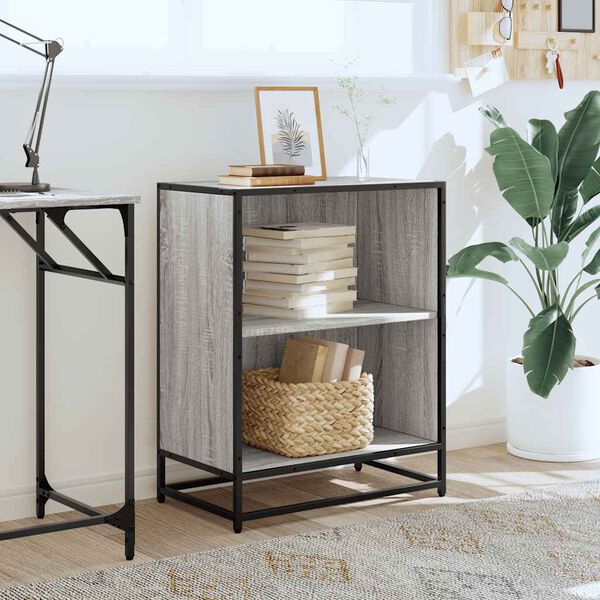 vidaXL Bokhylle grå sonoma 60x35x76 cm konstruert tre