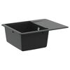 vidaXL Vask 80% kvarts og 20% harpiks 560 x 460 mm Svart