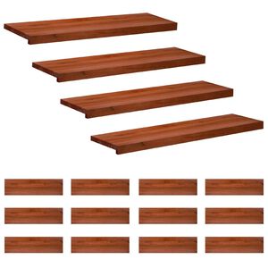 vidaXL Trappetrinn 16 stk. 100 x 30 x 2 cm Brun Massiv b&oslash;ketre