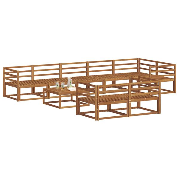 vidaXL Utend&oslash;rs sofa-sett 9 pcs Naturlig Solid akasietre