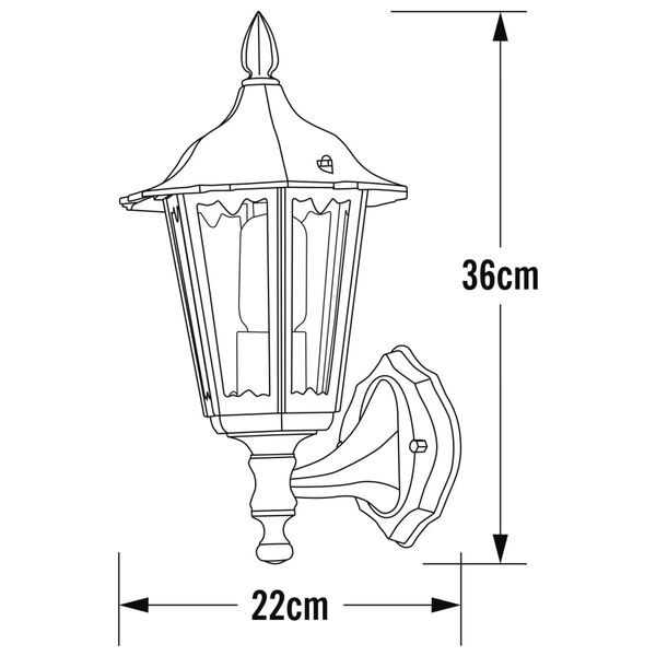 KONSTSMIDE Vegglampe Firenze oppover matt svart